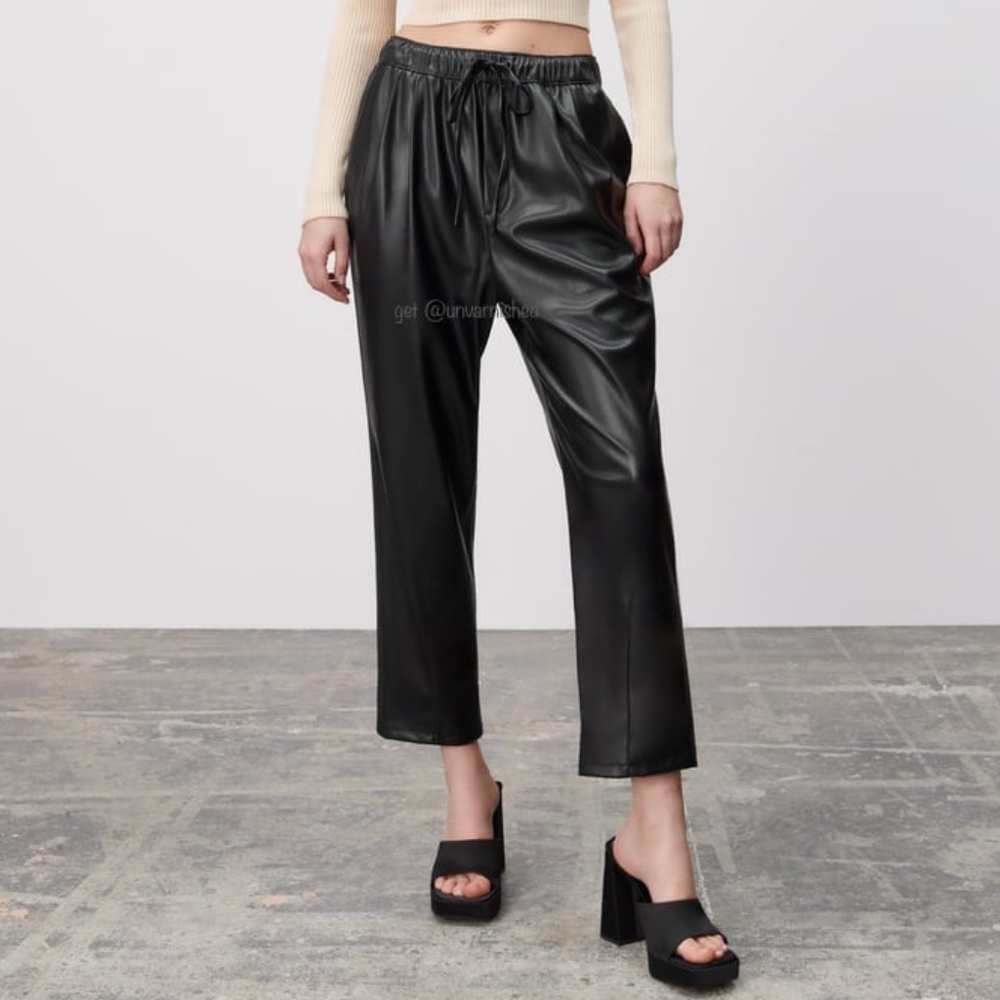 Zara Blogger Favorite Faux Leather Joggers